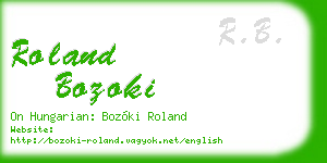 roland bozoki business card
